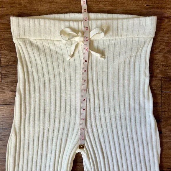 Nasty Gal Rib Cream Wide Leg Trousers - Picture 4 of 9